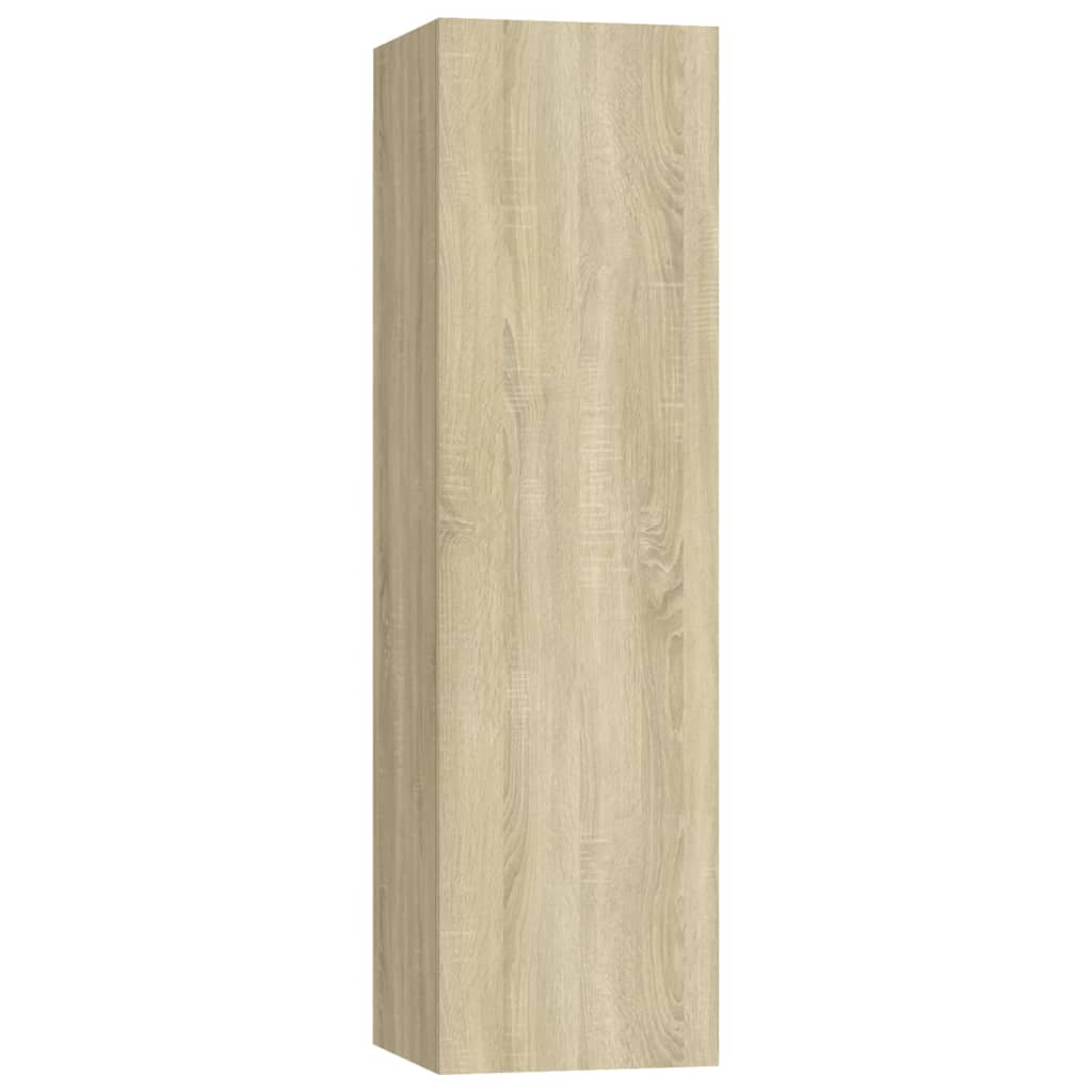 5-Delige Tv-Meubelset Bewerkt Hout Kleurig 110 cm Sonoma eiken