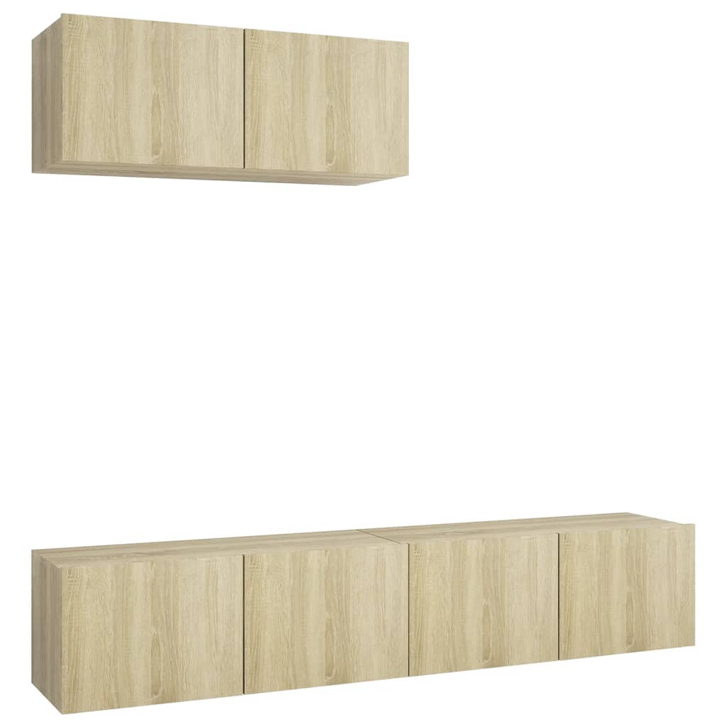 Tv-Meubelen Spaanplaat Kleurig 3 80 x 30 x 30 cm Sonoma eiken