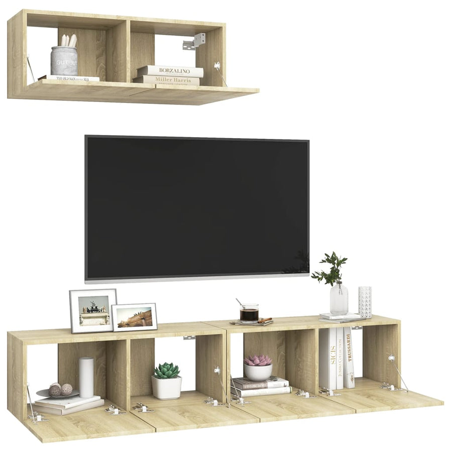 Tv-Meubelen Spaanplaat Kleurig 3 80 x 30 x 30 cm Sonoma eiken