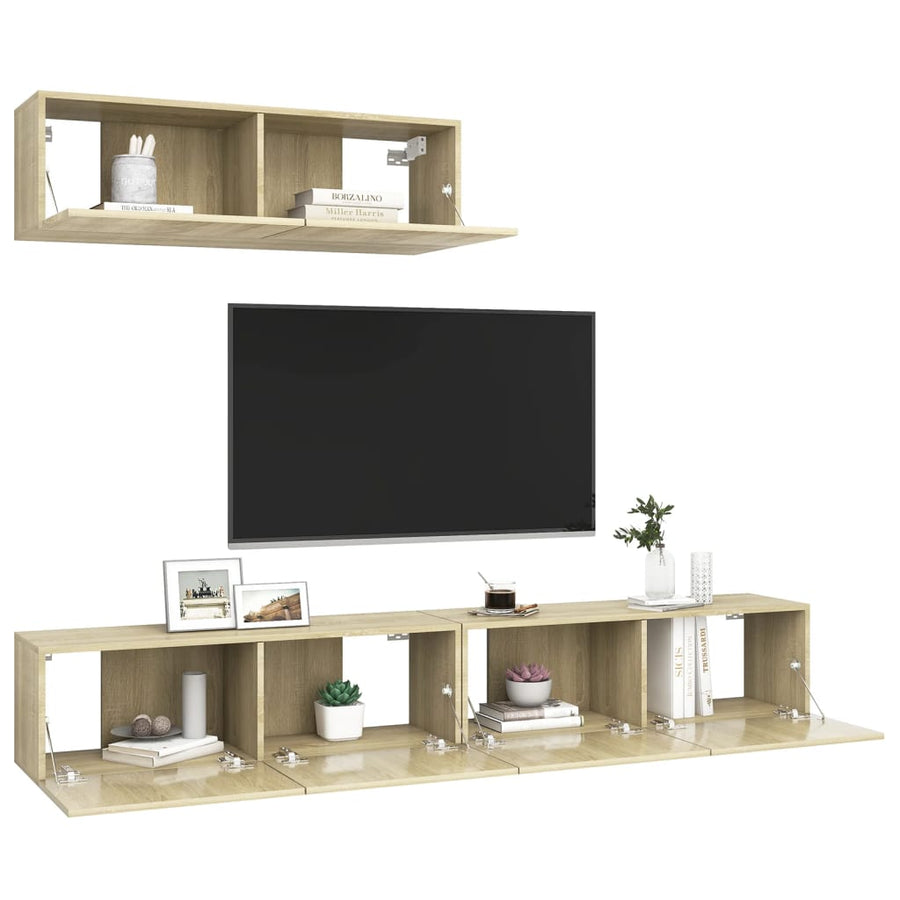 Tv-Meubelen Spaanplaat Kleurig 3 100 x 30 x 30 cm Sonoma eiken