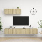Tv-meubel set 3 stuks spaanplaat sonoma eiken