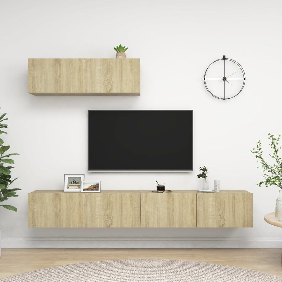 Tv-Meubelen Spaanplaat Kleurig 3 100 x 30 x 30 cm Sonoma eiken