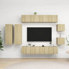 8-Piece TV Cabinet Set Chipboard Sonoma Oak Colour