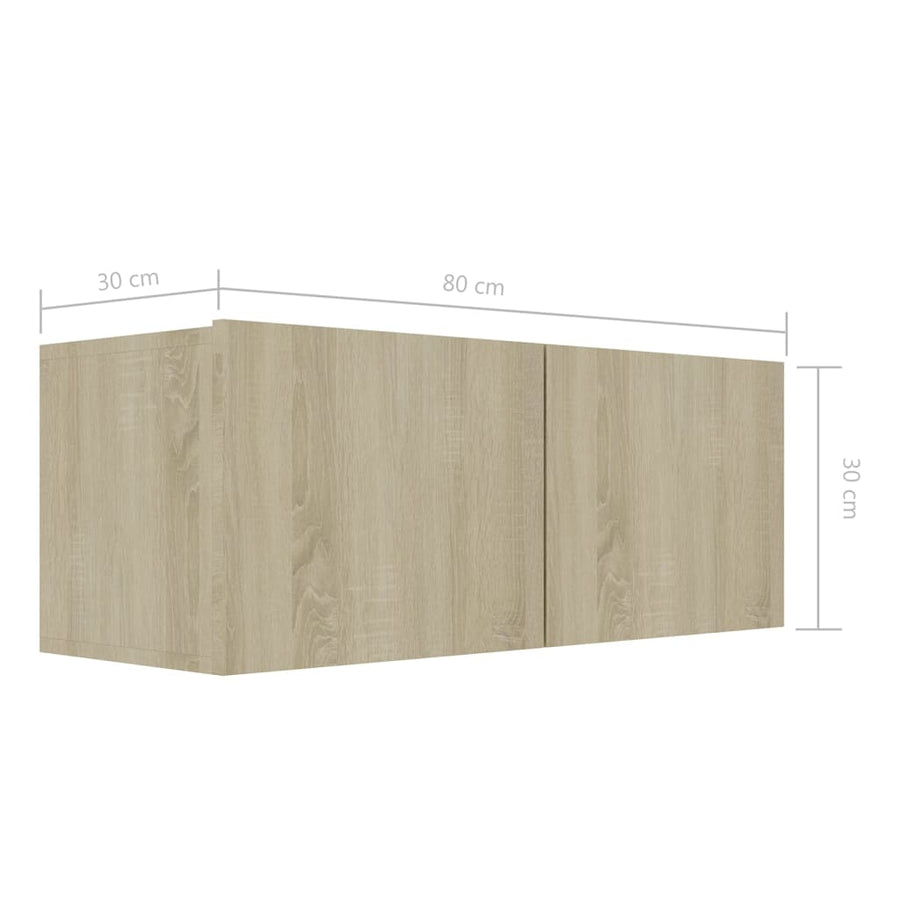 7-Delige Tv-Meubelset Spaanplaat Kleurig 80 cm Sonoma eiken