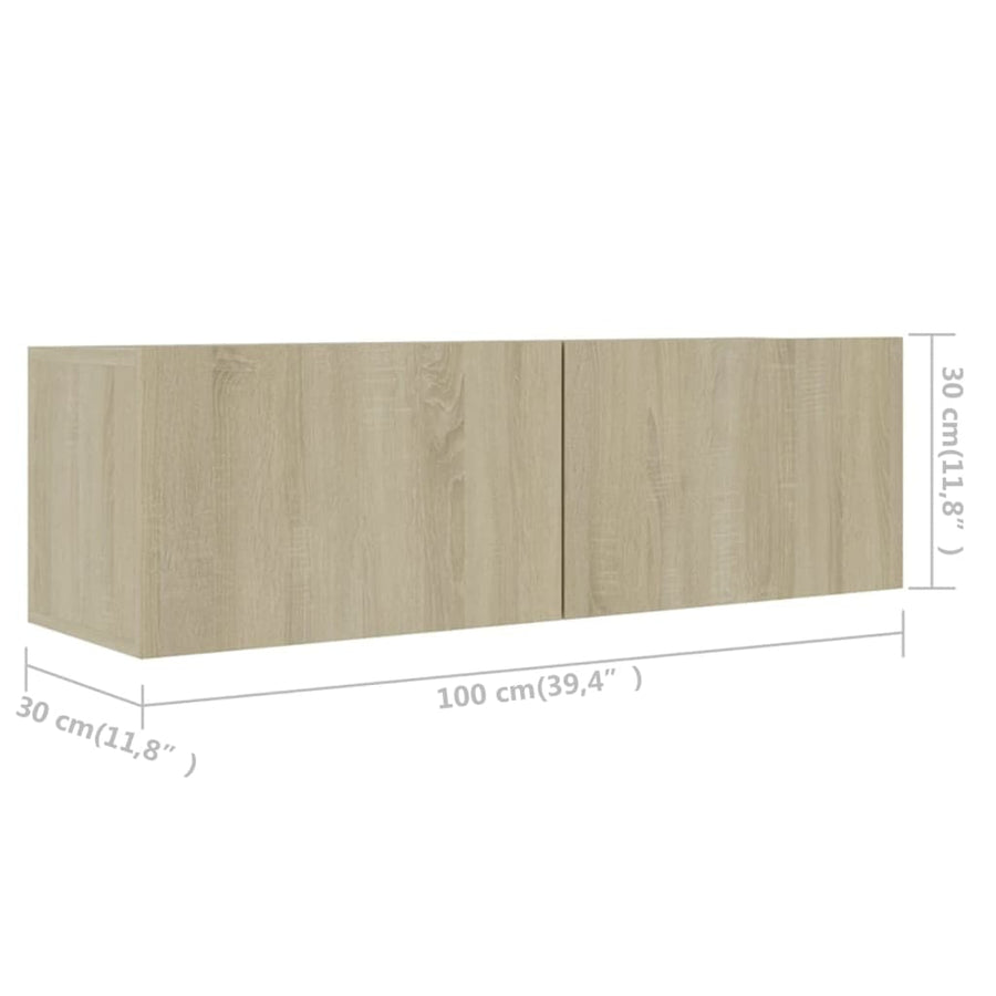 7-Delige Tv-Meubelset Spaanplaat Kleurig 100 cm Sonoma eiken