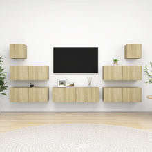 7-Delige Tv-Meubelset Spaanplaat Kleurig 100 cm Sonoma eiken