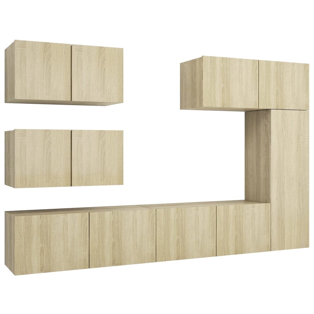 -Delige Tv-Meubelset Spaanplaat Kleurig 6 80 x 30 x 30 cm Sonoma eiken
