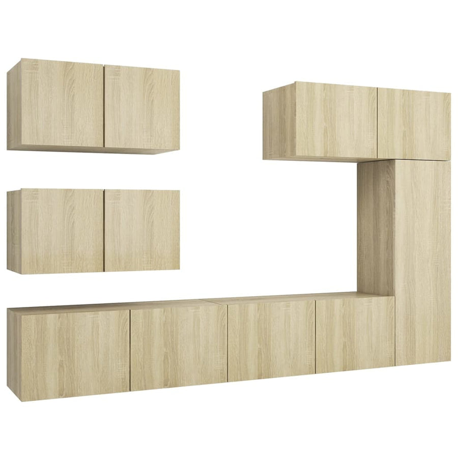 -Delige Tv-Meubelset Spaanplaat Kleurig 6 80 x 30 x 30 cm Sonoma eiken