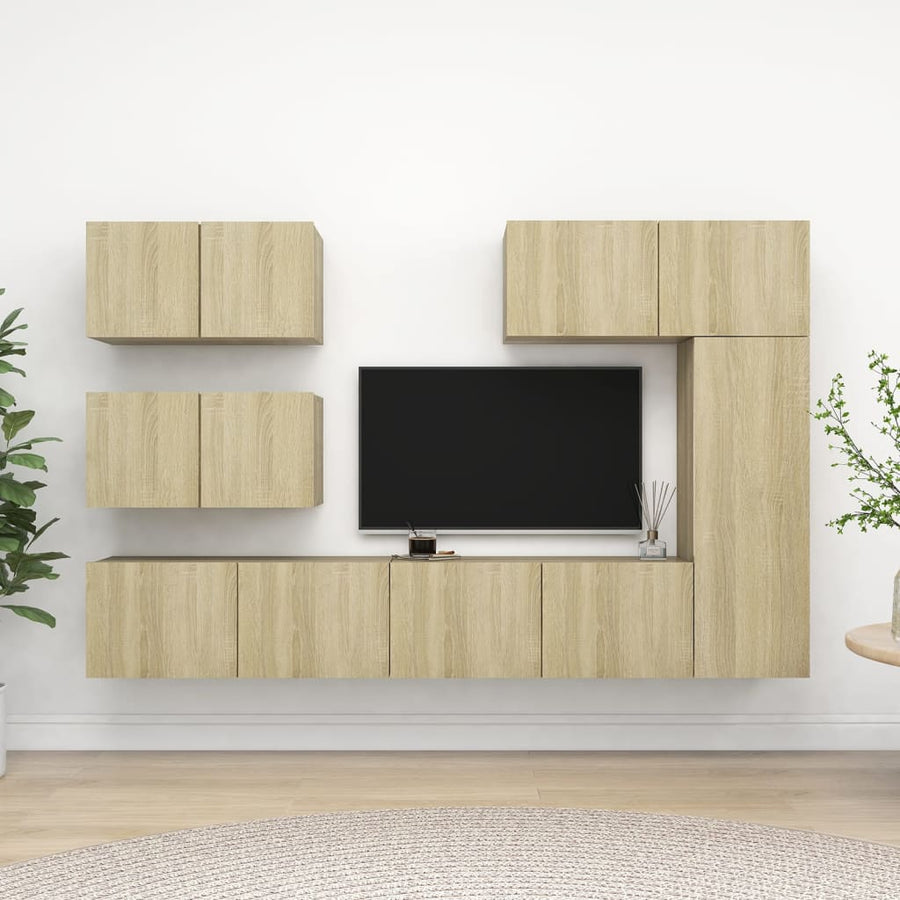 -Delige Tv-Meubelset Spaanplaat Kleurig 6 80 x 30 x 30 cm Sonoma eiken