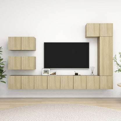 -Delige Tv-Meubelset Spaanplaat Kleurig 8 60 x 30 x 30 cm Sonoma eiken