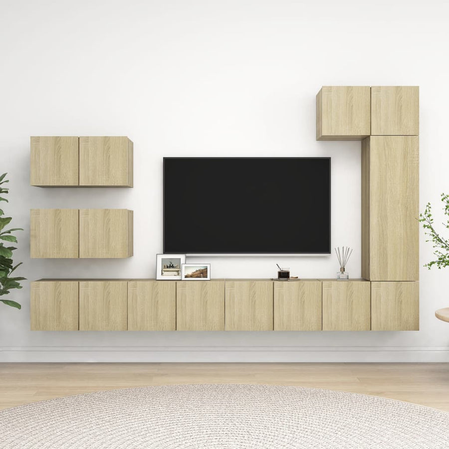 -Delige Tv-Meubelset Spaanplaat Kleurig 8 60 x 30 x 30 cm Sonoma eiken