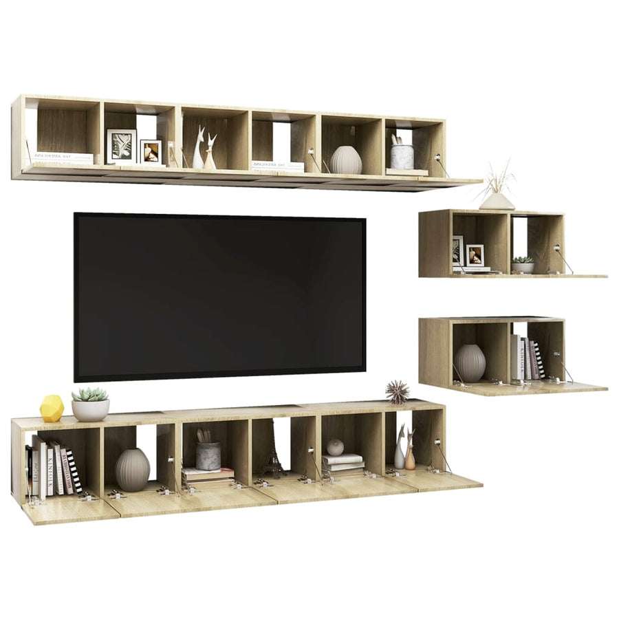 Tv-Meubelen Spaanplaat Kleurig 8 60 x 30 x 30 cm Sonoma eiken