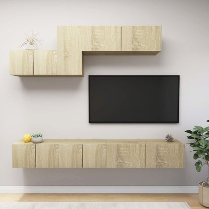 -Delige Tv-Meubelset Spaanplaat Kleurig 6 100 x 30 x 30 cm Sonoma eiken