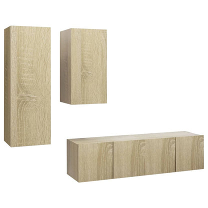 -Delige Tv-Meubelset Spaanplaat Kleurig 60 x 30 x 30 cm Sonoma eiken