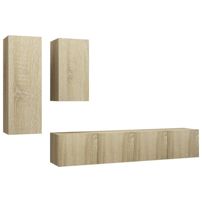 -Delige Tv-Meubelset Spaanplaat Kleurig 80 x 30 x 30 cm Sonoma eiken