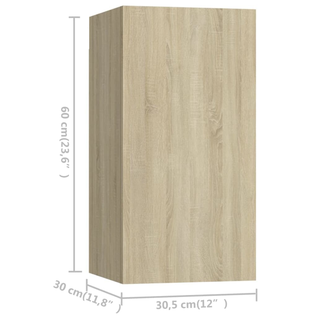-Delige Tv-Meubelset Spaanplaat Kleurig 80 x 30 x 30 cm Sonoma eiken