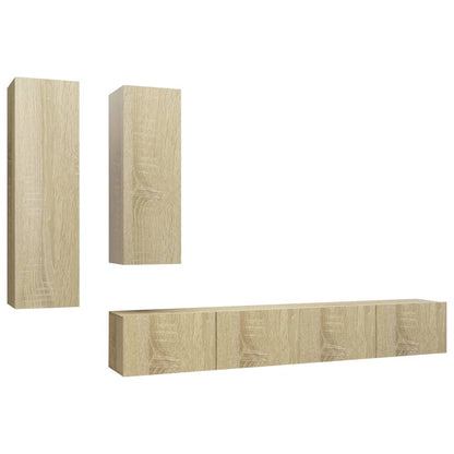 -Delige Tv-Meubelset Spaanplaat Kleurig 100 x 30 x 30 cm Sonoma eiken