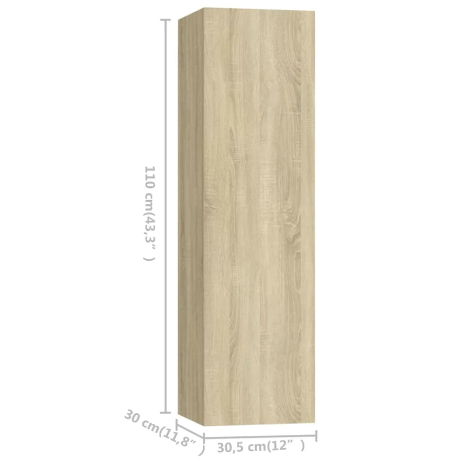 -Delige Tv-Meubelset Spaanplaat Kleurig 100 x 30 x 30 cm Sonoma eiken