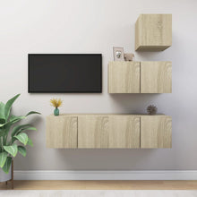 4-Delige Tv-Meubelset Spaanplaat Kleurig 60 x 30 x 30 cm Sonoma eiken