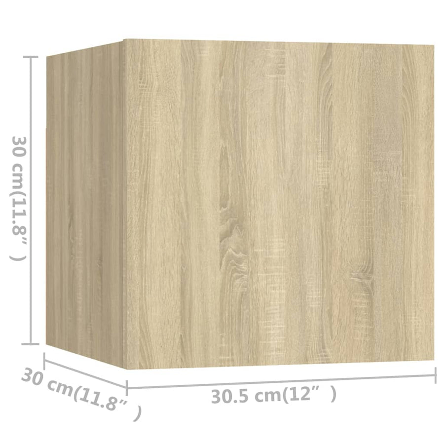 4-Delige Tv-Meubelset Spaanplaat Kleurig 60/80 cm Sonoma eiken