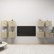 Tv-meubel 30,5x30x30 cm sonoma eiken 8 stuks