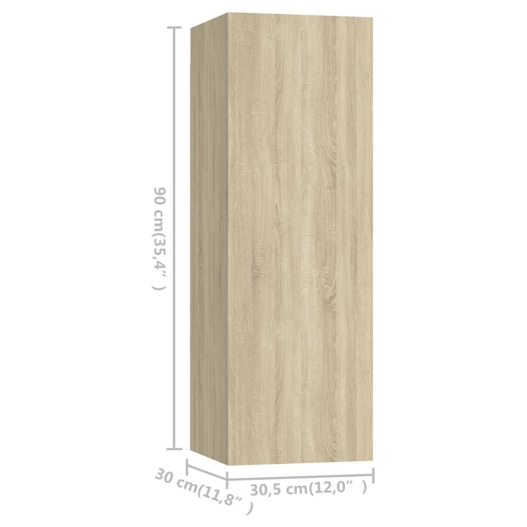 Tv-Meubelen 4 St 30,5X30X90 Cm Bewerkt Hout Sonoma Eikenkleurig