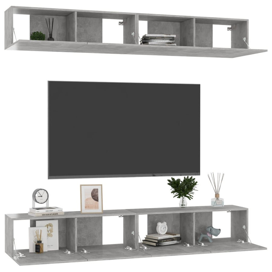 Tv-Meubelen Spaanplaat 100 x 30 x 30 cm Betongrijs