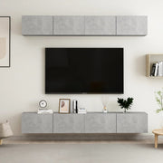 Tv-meubel 100x30x30 cm spaanplaat betongrijs (4 stuks)