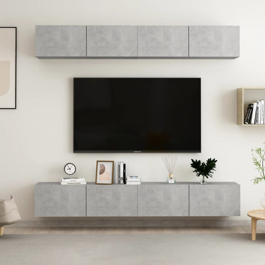 Tv-Meubelen Spaanplaat 100 x 30 x 30 cm Betongrijs
