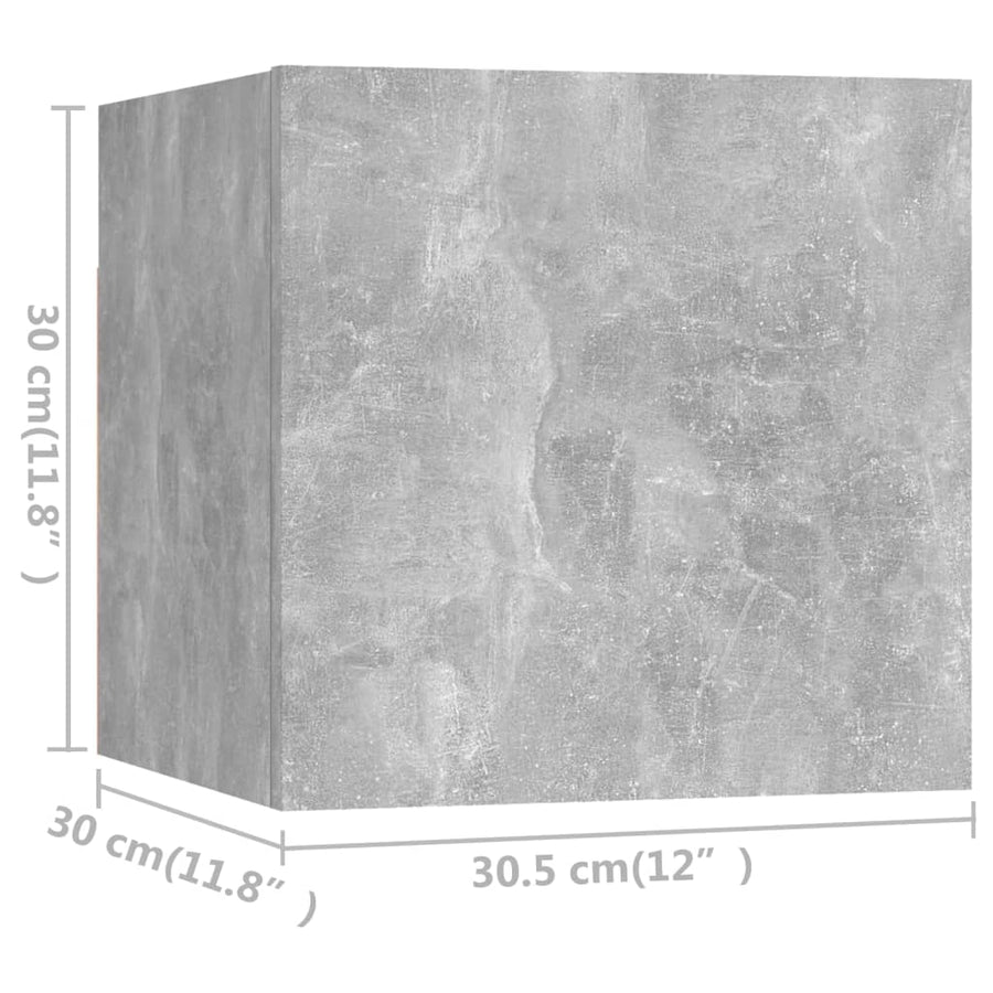 8-Delige Tv-Meubelset Spaanplaat 60 x 30 x 30 cm (4 pcs) Betongrijs