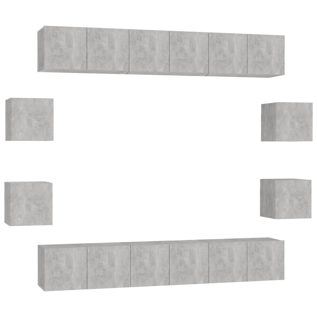 10-Delige Tv-Meubelset Spaanplaat 60 x 30 x 30 cm (6 pcs) Betongrijs