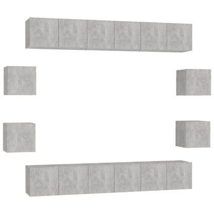 10-Delige Tv-Meubelset Spaanplaat 60 x 30 x 30 cm (6 pcs) Betongrijs