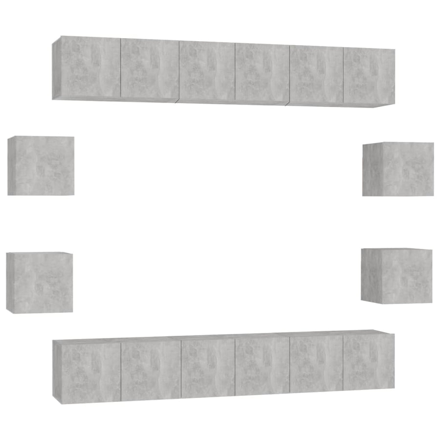 10-Delige Tv-Meubelset Spaanplaat 60 x 30 x 30 cm (6 pcs) Betongrijs