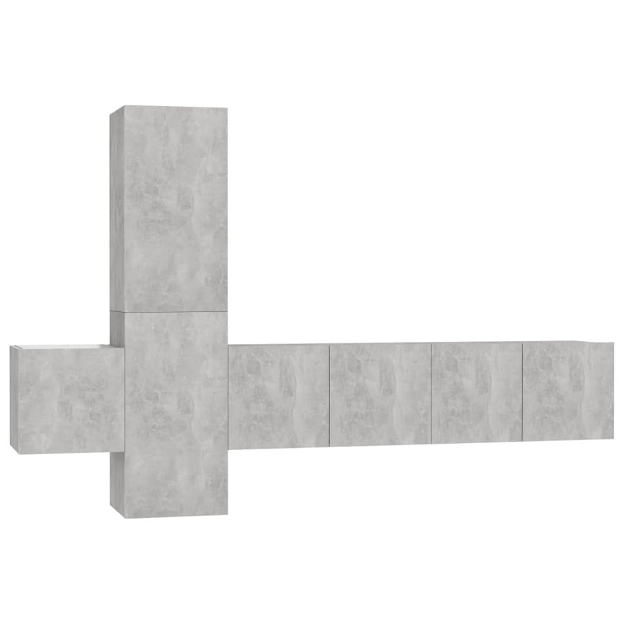 5-Delige Tv-Meubelset Spaanplaat 120 cm Betongrijs