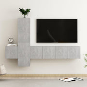 5-piece TV Cabinet Set Chipboard Concrete Grey