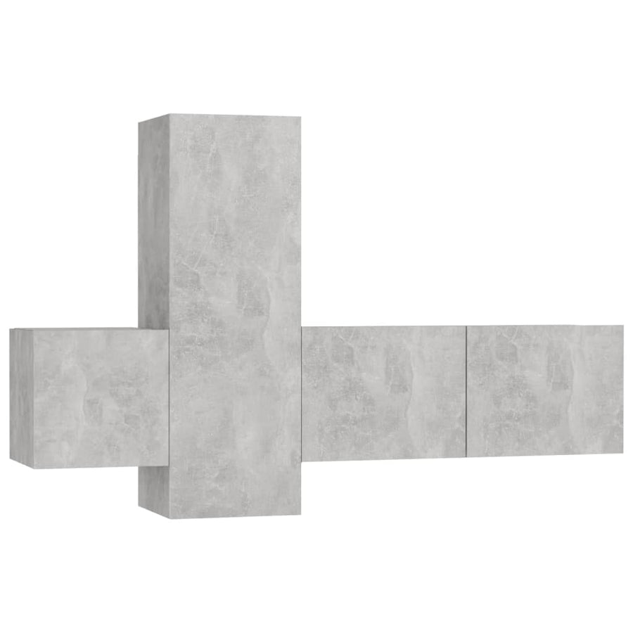 3-Delige Tv-Meubelset Spaanplaat 80 x 30 x 30 cm Betongrijs