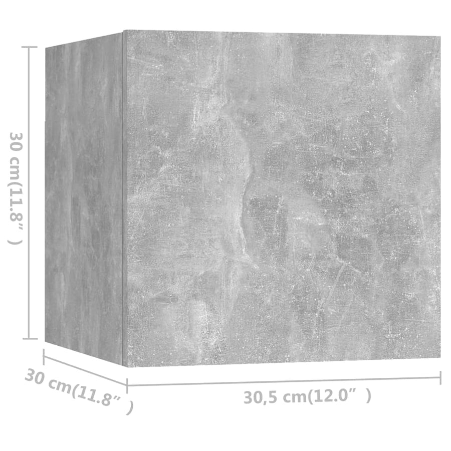3-Delige Tv-Meubelset Spaanplaat 80 x 30 x 30 cm Betongrijs