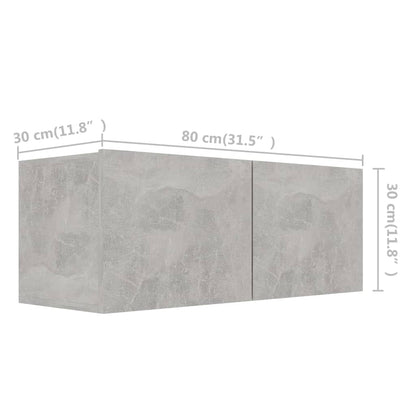 3-Delige Tv-Meubelset Spaanplaat 80 x 30 x 30 cm Betongrijs