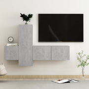 Tv-meubelset 3-delig 80 cm betongrijs spaanplaat