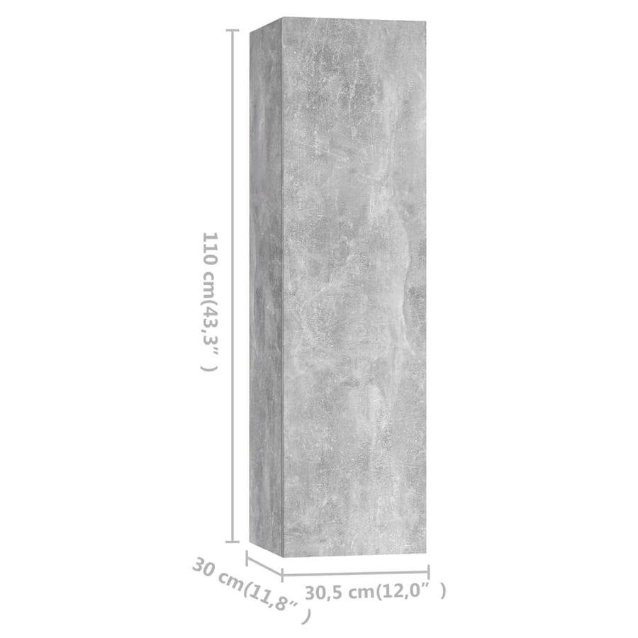 3-Delige Tv-Meubelset Spaanplaat 100 x 30 x 30 cm Betongrijs