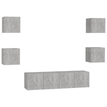 6-Delige Tv-Meubelset Spaanplaat 60 x 30 x 30 cm (2 pcs) Betongrijs
