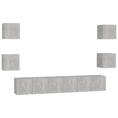 7-Delige Tv-Meubelset Spaanplaat 60 x 30 x 30 cm (3 pcs) Betongrijs