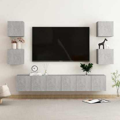 7-Delige Tv-Meubelset Spaanplaat 60 x 30 x 30 cm (3 pcs) Betongrijs