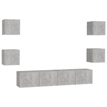 6-Delige Tv-Meubelset Spaanplaat 80 x 30 x 30 cm Betongrijs