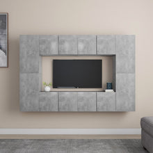 8-Delige Tv-Meubelset Spaanplaat 1 60 cm Betongrijs
