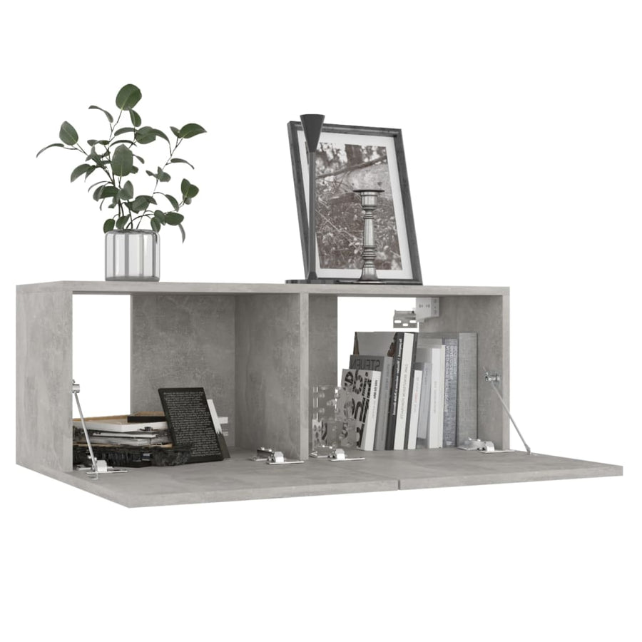 8-Delige Tv-Meubelset Spaanplaat 1 80 cm Betongrijs