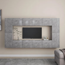 8-Delige Tv-Meubelset Spaanplaat 1 80 cm Betongrijs