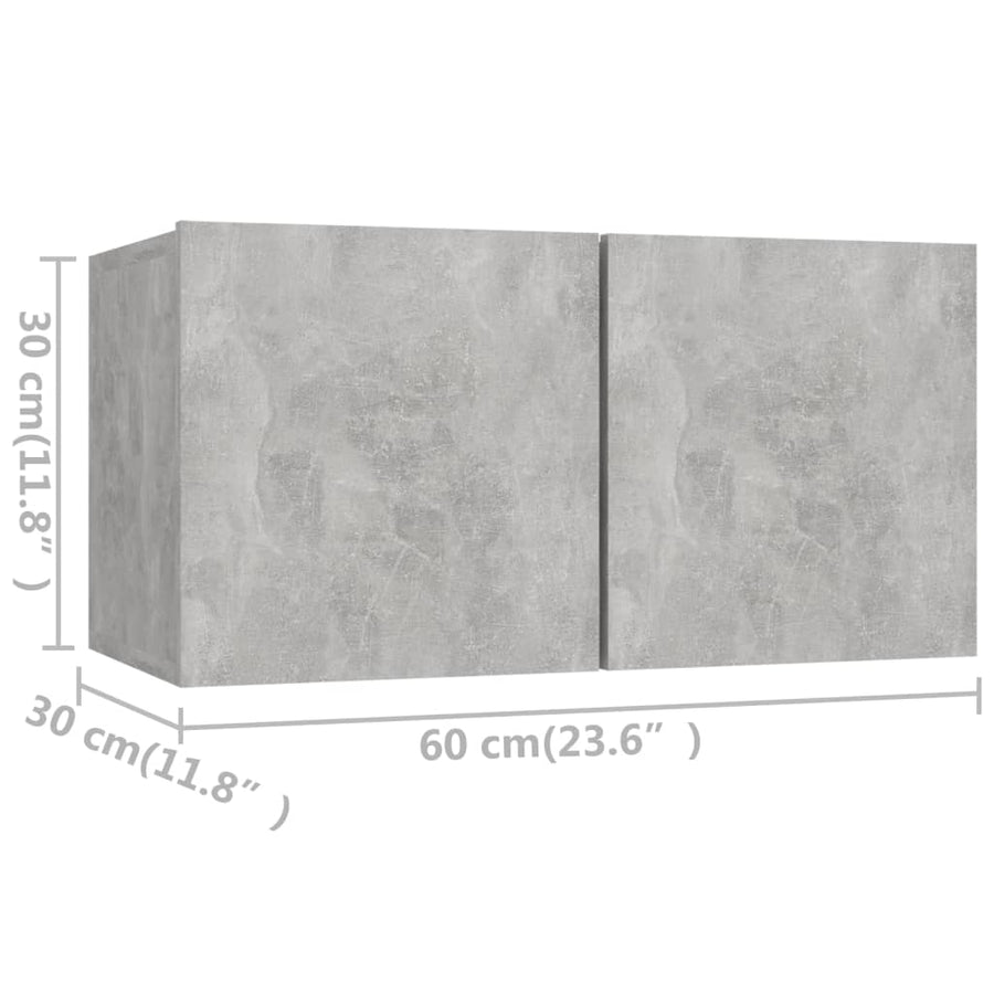 7-Delige Tv-Meubelset Spaanplaat 60 cm Betongrijs