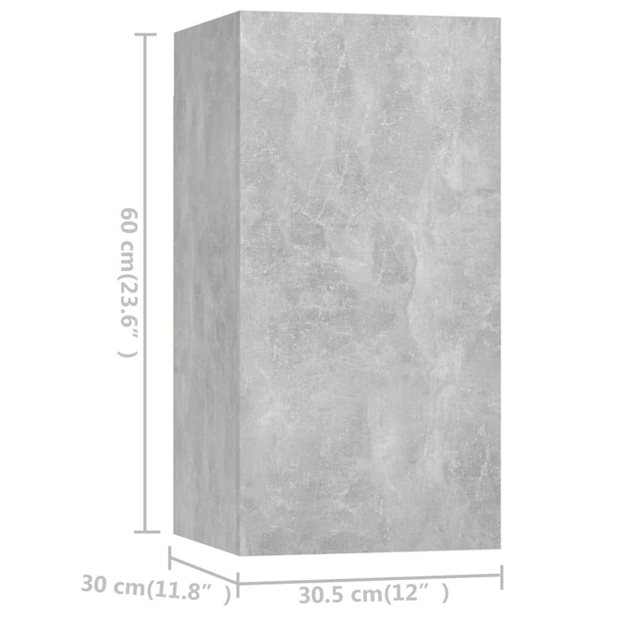 7-Delige Tv-Meubelset Spaanplaat 60 cm Betongrijs