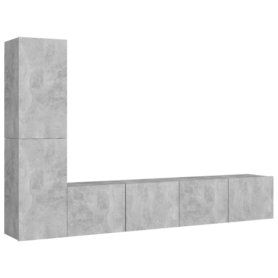 4-Delige Tv-Meubelset Spaanplaat 80 cm Betongrijs